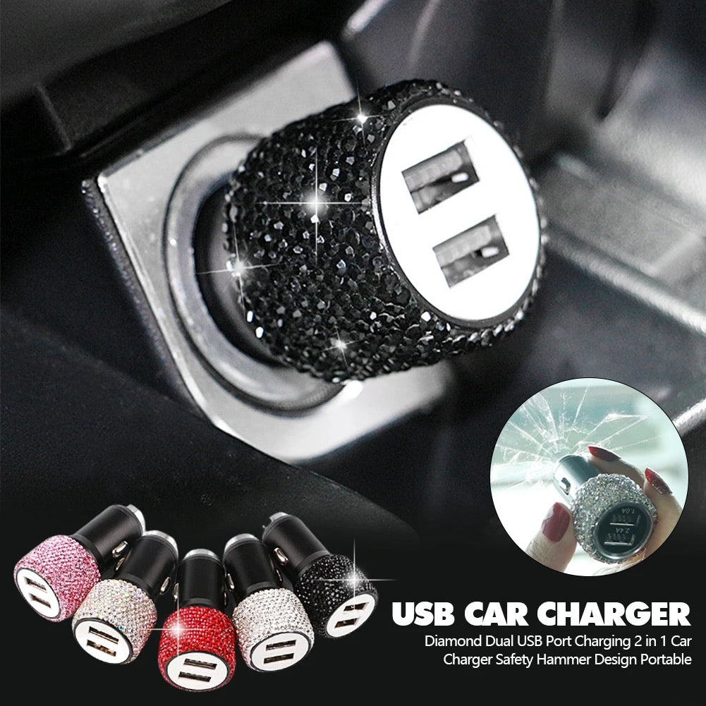 Car USB Bling Charger 5V 2.1A With Dual Port